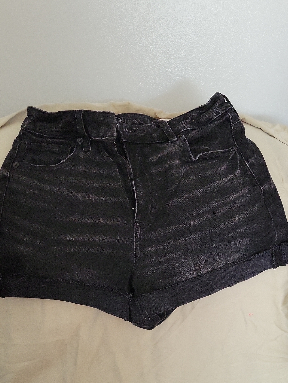 American Eagle Outfitters Black High-Rise Denim Shorts